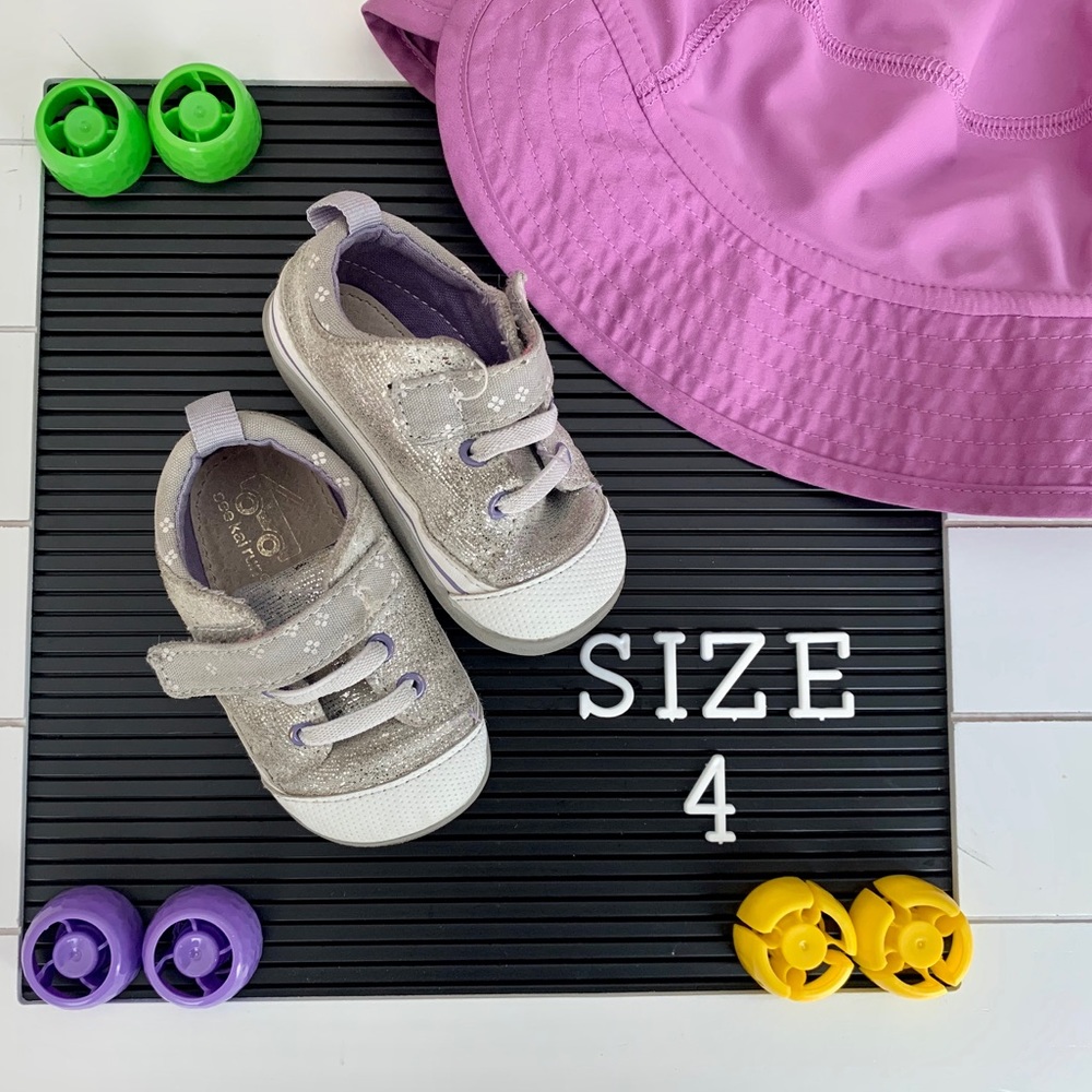 Gray glittery shoes